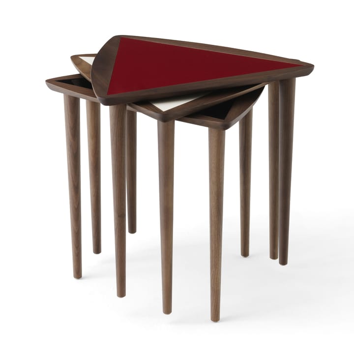 Umanoff nesting side table - Walnut/Burgundy - Audo Copenhagen