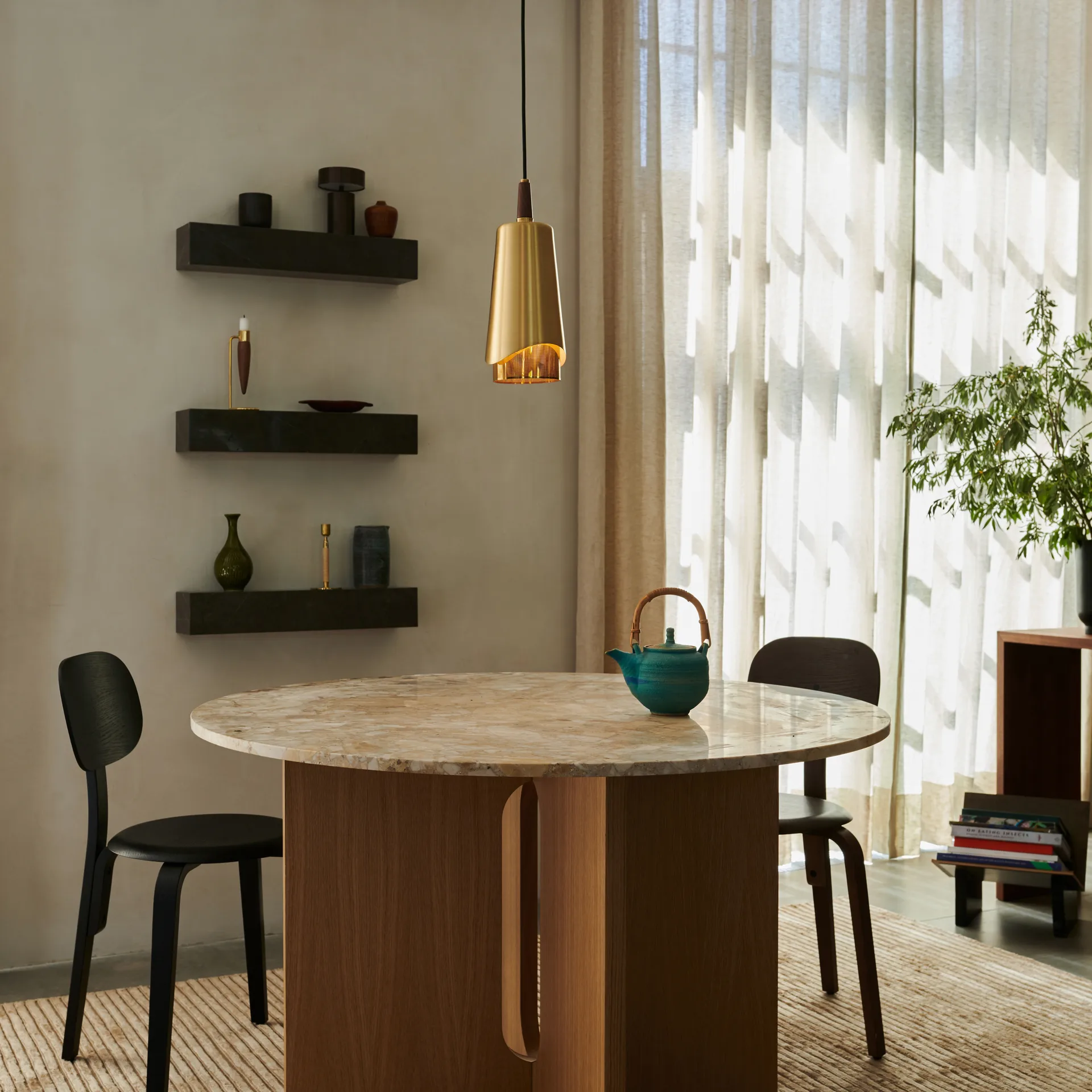 Umanoff pendel, Poleret messing/Valnød Audo Copenhagen