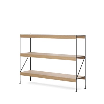 Zet hyldesystem - natural oak, 1x3, black steel base - Audo Copenhagen