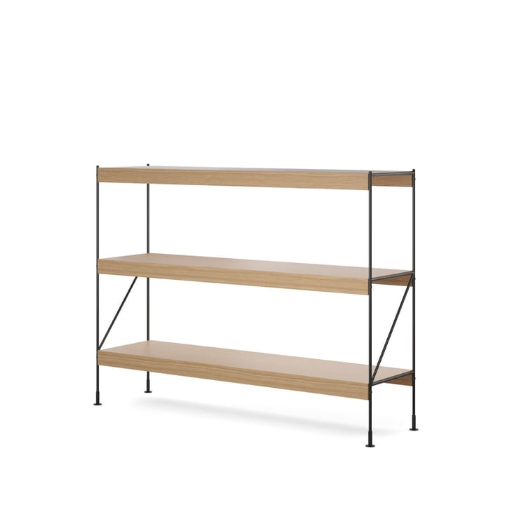 Zet hyldesystem, natural oak, 1x3, black steel base Audo Copenhagen