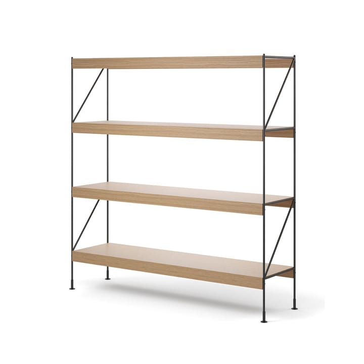 Zet hyldesystem, natural oak, 1x4, black steel base Audo Copenhagen