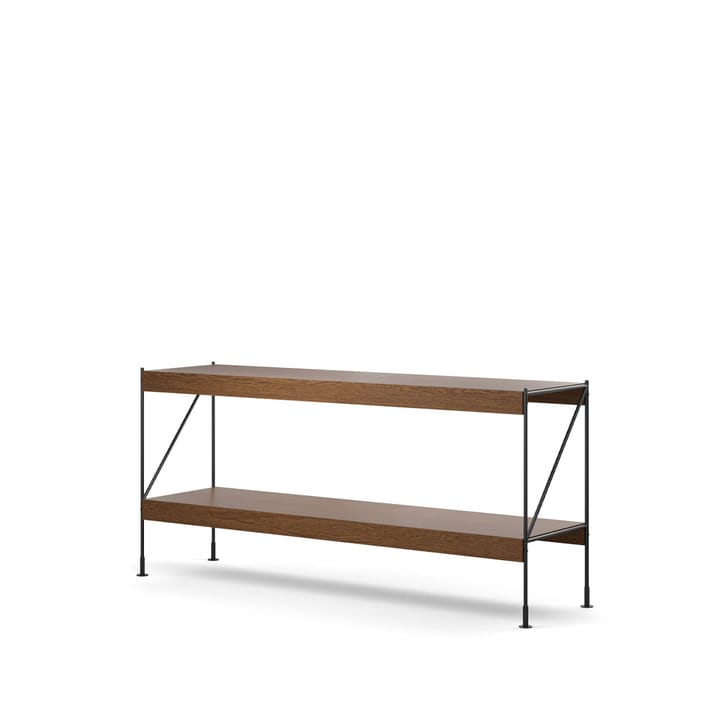 Zet hyldesystem, oak dark stained, 1x2, black steel base Audo Copenhagen