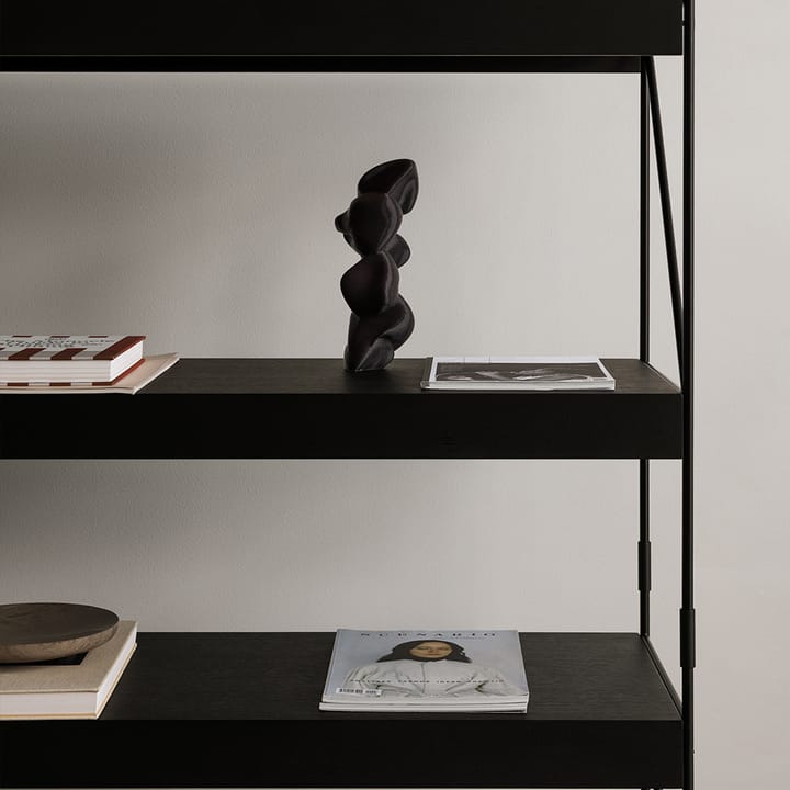 Zet hyldesystem, oak dark stained, 1x2, black steel base Audo Copenhagen
