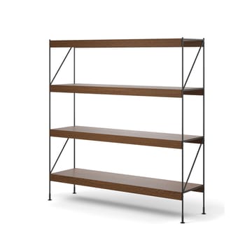 Zet hyldesystem - oak dark stained, 1x4, black steel base - Audo Copenhagen