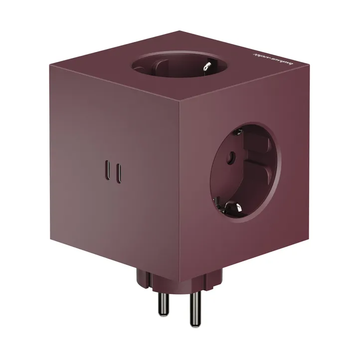 AVOLT x Bauhaus-Archiv Square 2 stikdåse USB-C - Mulberry Red - Avolt