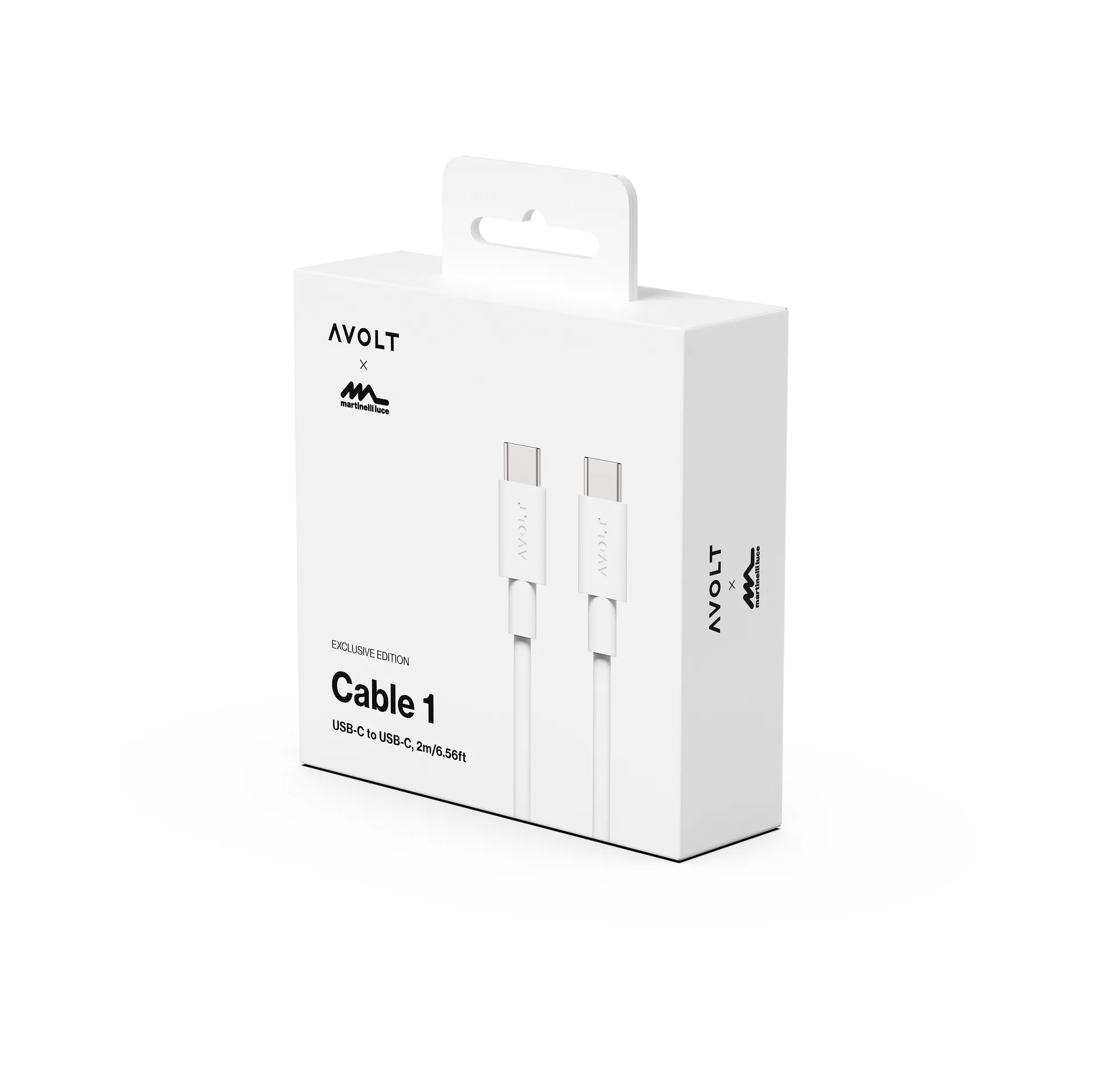 Cable 1 USB-C til USB-C opladningskabel 2 m, White Martinelli Luce Edition Avolt