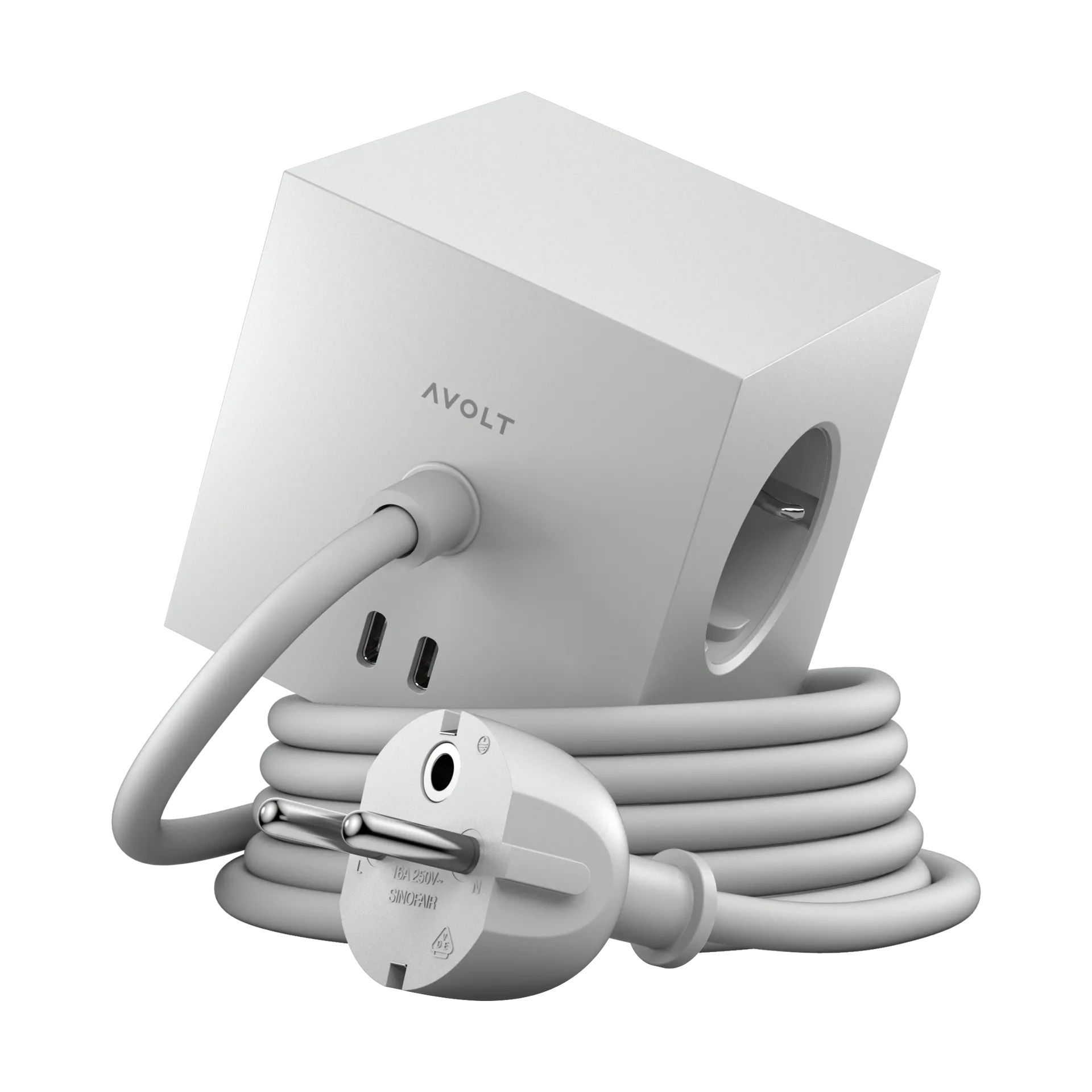 Square 1 grenudtag USB-C 30W 1,8 m, Gotland gray Avolt