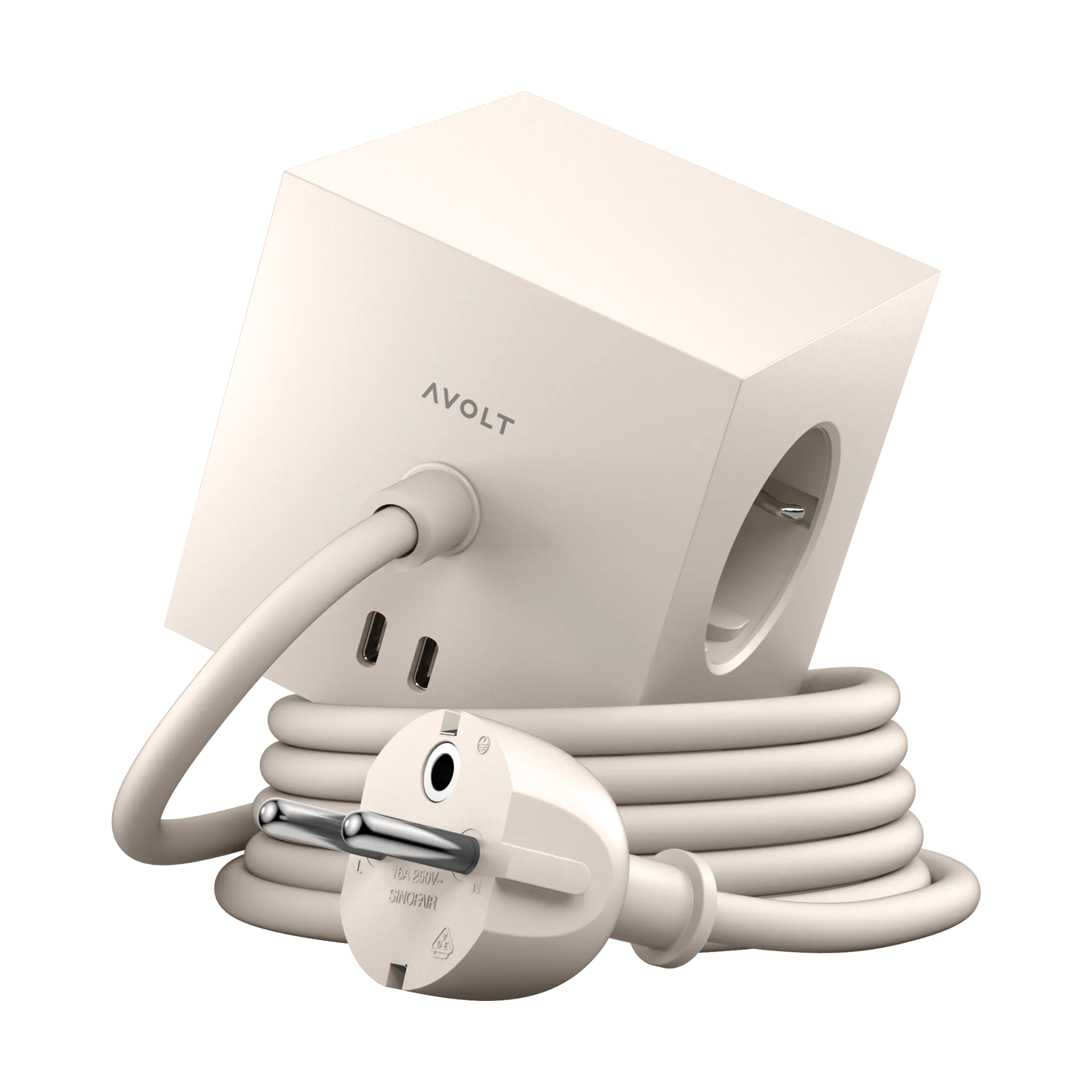 Square 1 grenudtag USB-C 30W 1,8 m, Nomad sand Avolt