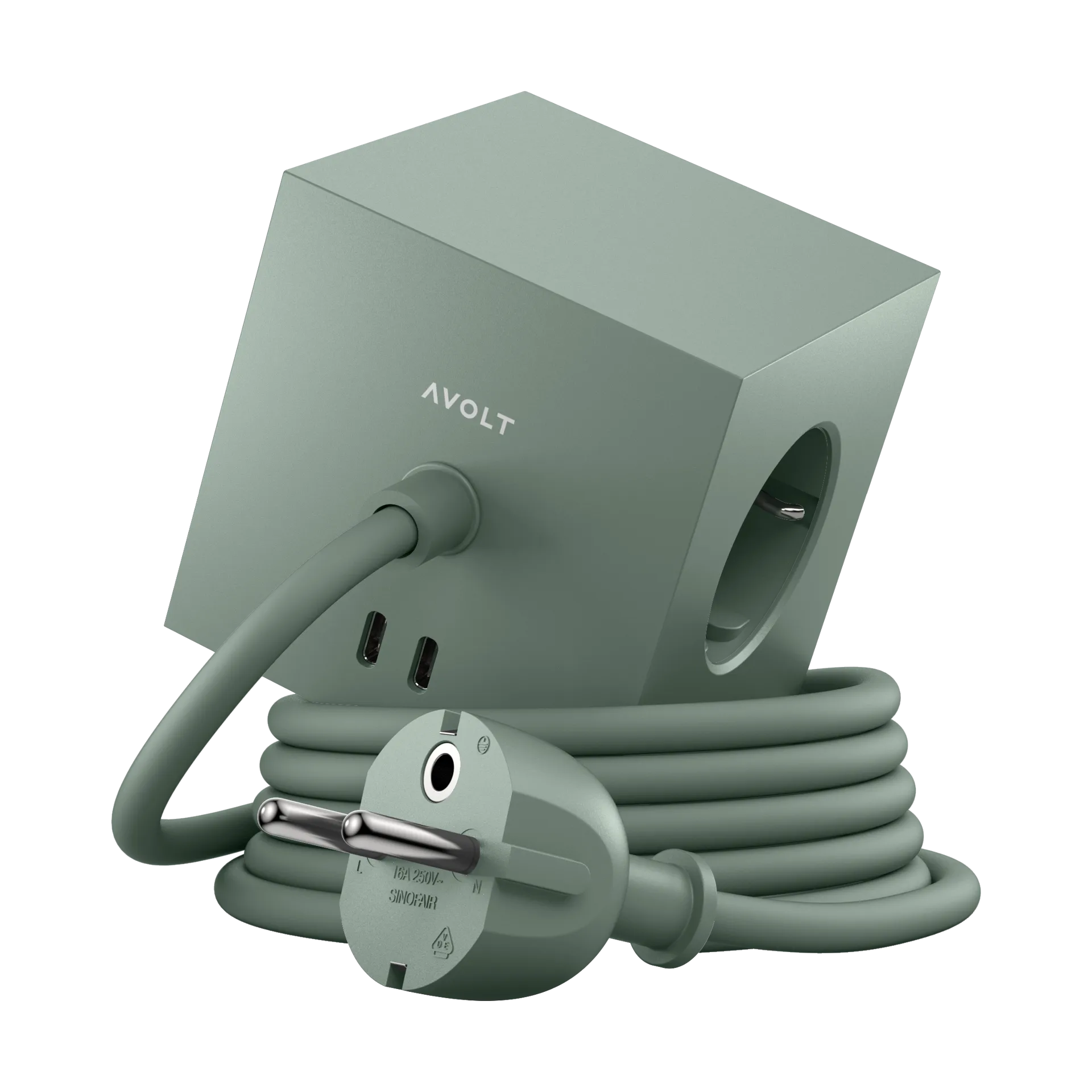 Square 1 grenudtag USB-C 30W 1,8 m, Oak green Avolt