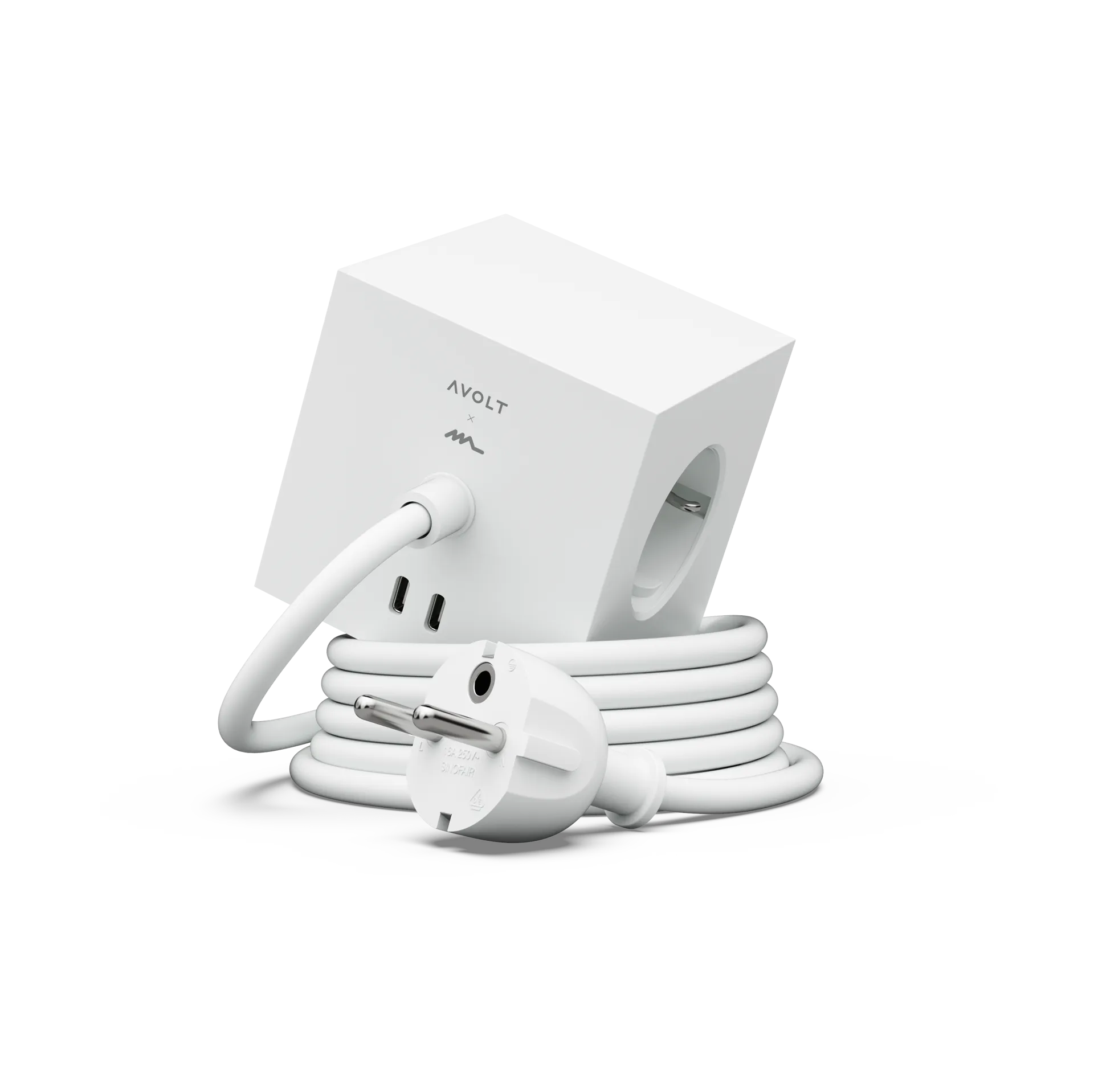 Square 1 grenudtag USB-C 30W 1,8 m, White Martinelli Luce edition Avolt