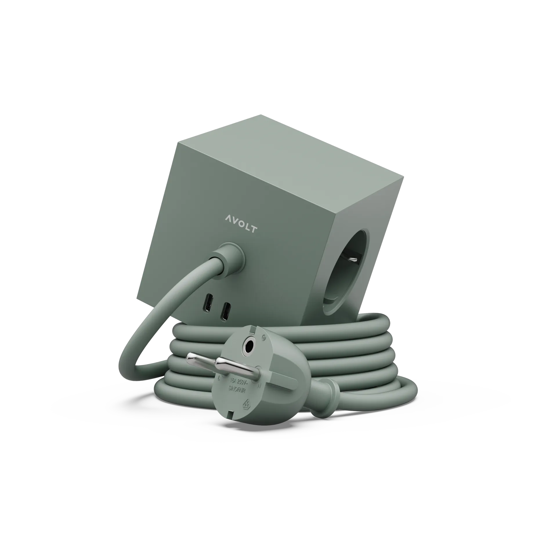 Square 1 grenudtag USB-C 30W 3 m, Oak Green Avolt