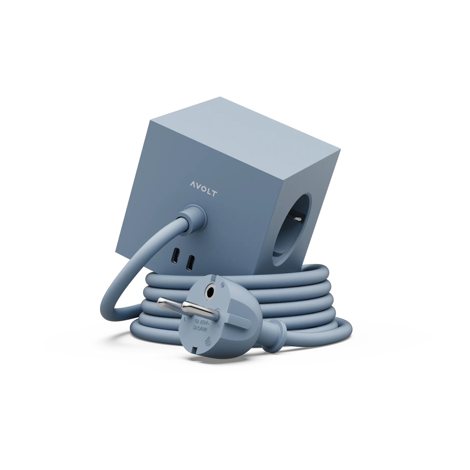 Square 1 grenudtag USB-C 30W 3 m, Shark Blue Avolt