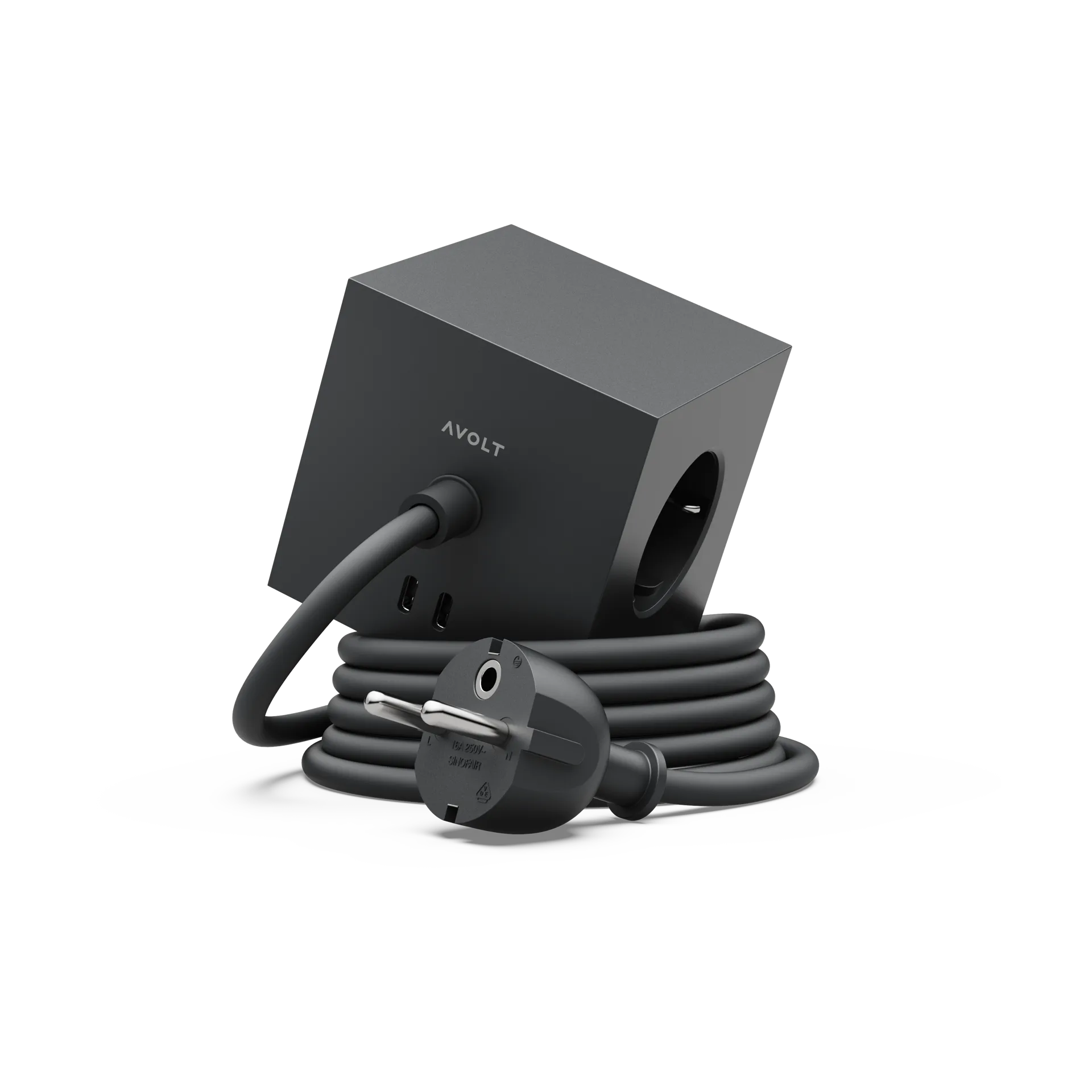 Square 1 grenudtag USB-C 30W 3 m, Stockholm Black Avolt