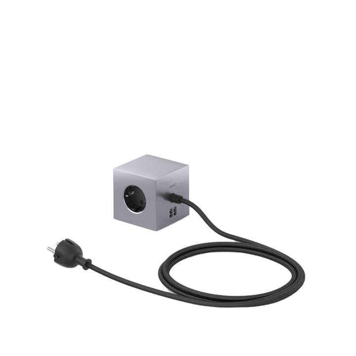 Square 1 stikkkontakt - aluminium - Avolt