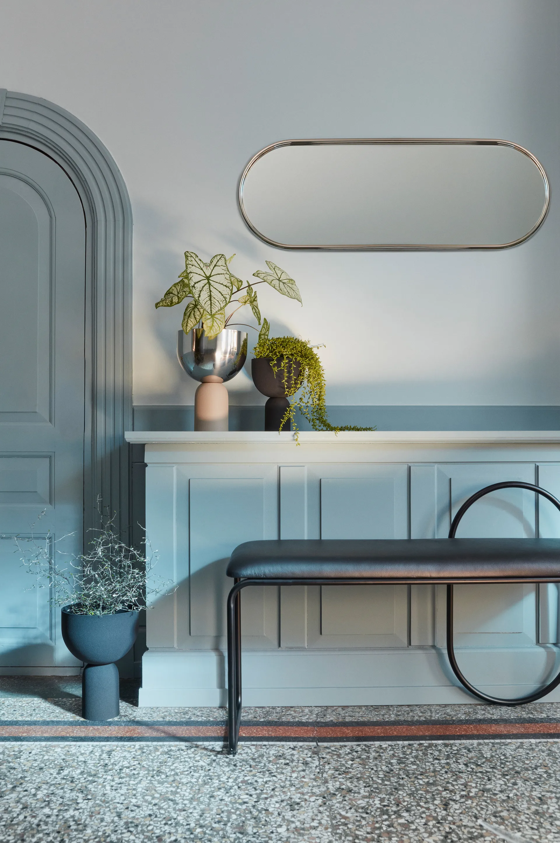 Angui spejl sølv, 29x78 cm AYTM