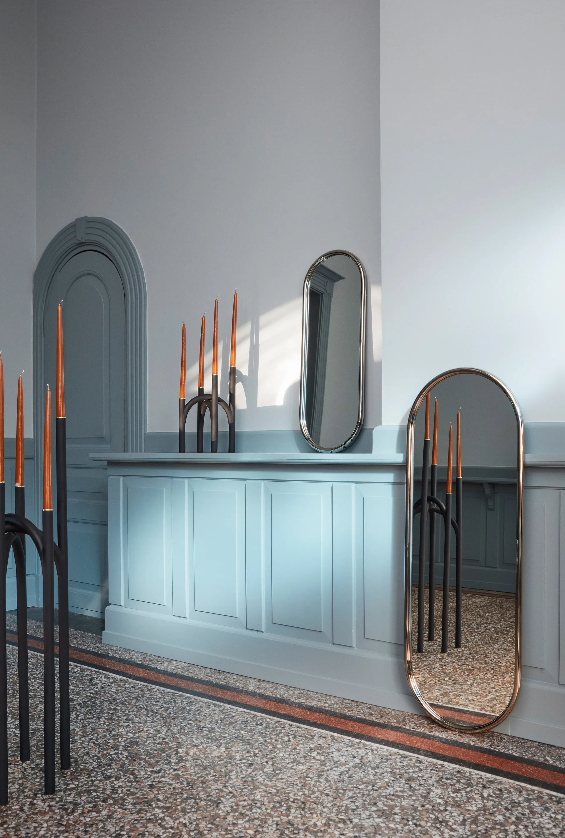 Angui spejl sølv, 39x108 cm AYTM