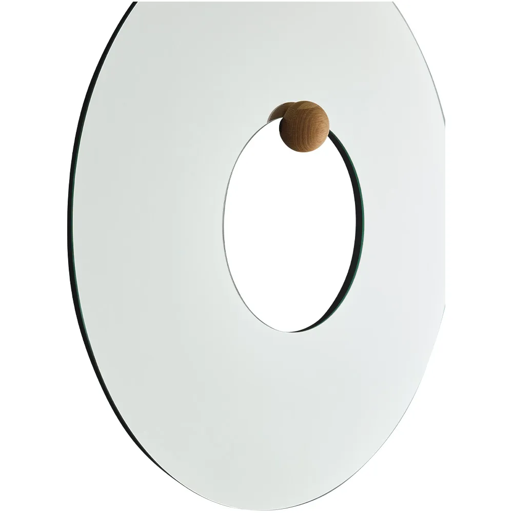 Castellum vægspejl Ø80 cm, Clear-oiled oak AYTM