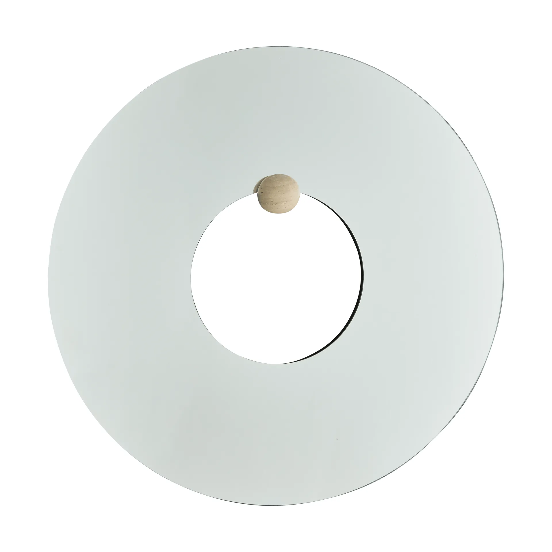 Castellum vægspejl Ø80 cm, Clear-travertine AYTM