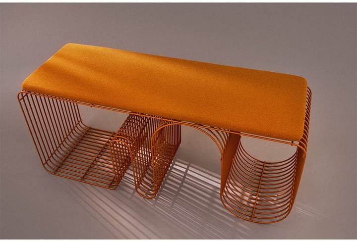 Curva siddebænk 100 cm, Amber AYTM
