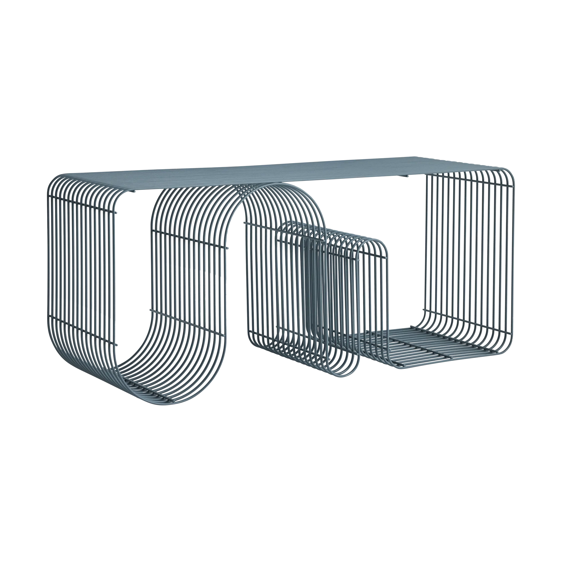 Curva siddebænk 100 cm, Dusty blue AYTM