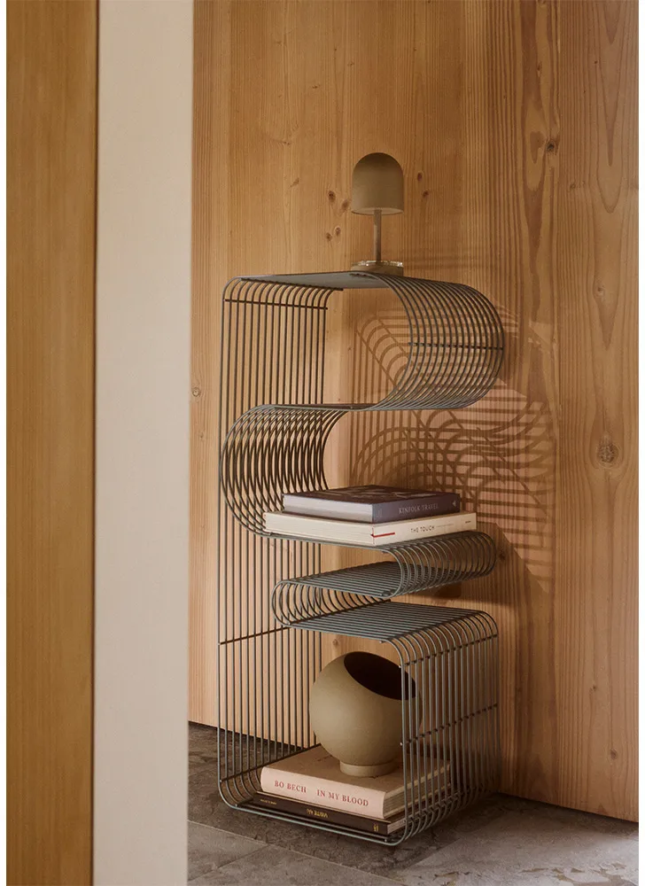 Curva siddebænk 100 cm, Dusty blue AYTM