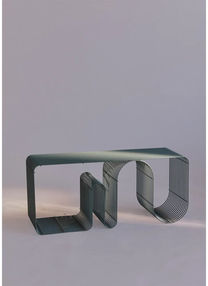 Curva siddebænk 100 cm, Dusty blue AYTM