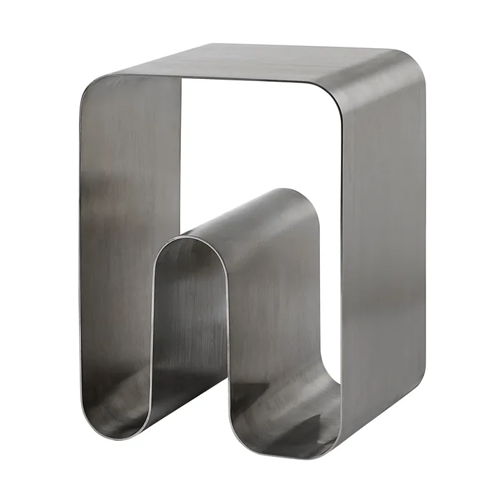 Curva solid skammel - Silver, 32x32x43,2 cm - AYTM