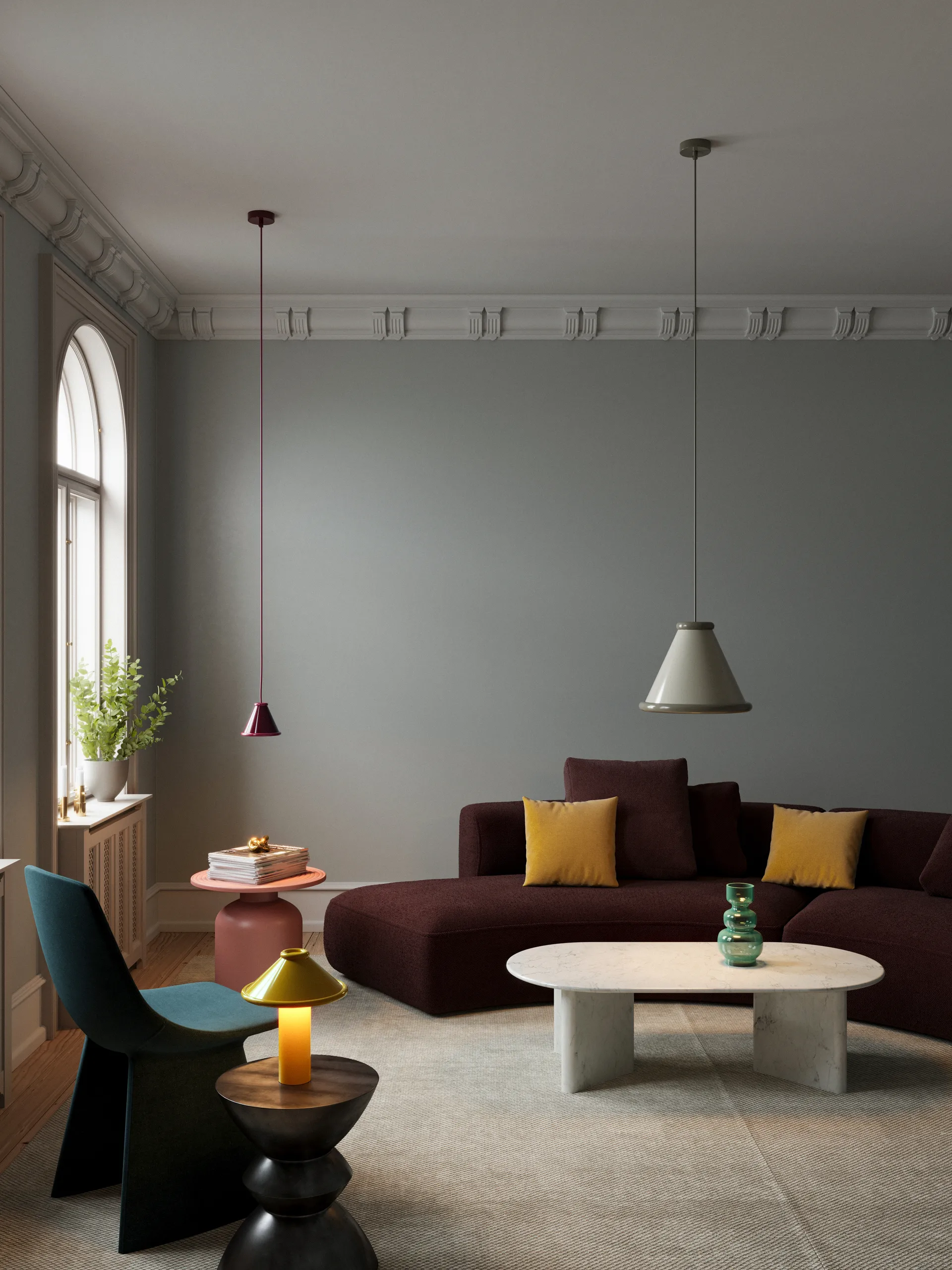 Belle pendel Ø15 cm, Wine red-red violet Belid