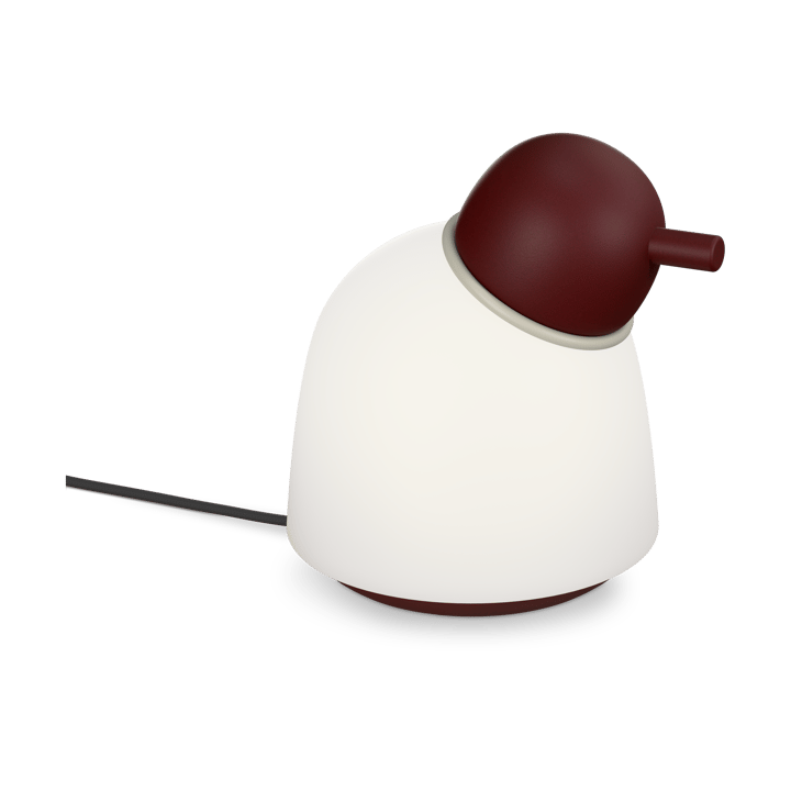 Bird bordlampe 21,5 cm - Mørkerød-sand-opalglas - Belid