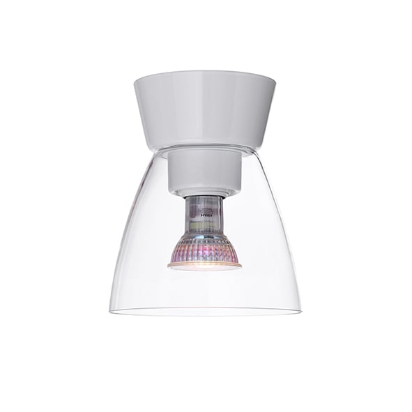 Belid Bizzo plafond klart glas Ø16,5 cm Højglanshvid