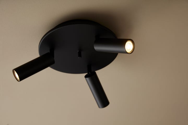 Cato Slim rundt spotlight til loft 3:a, Mat sort/LED Belid