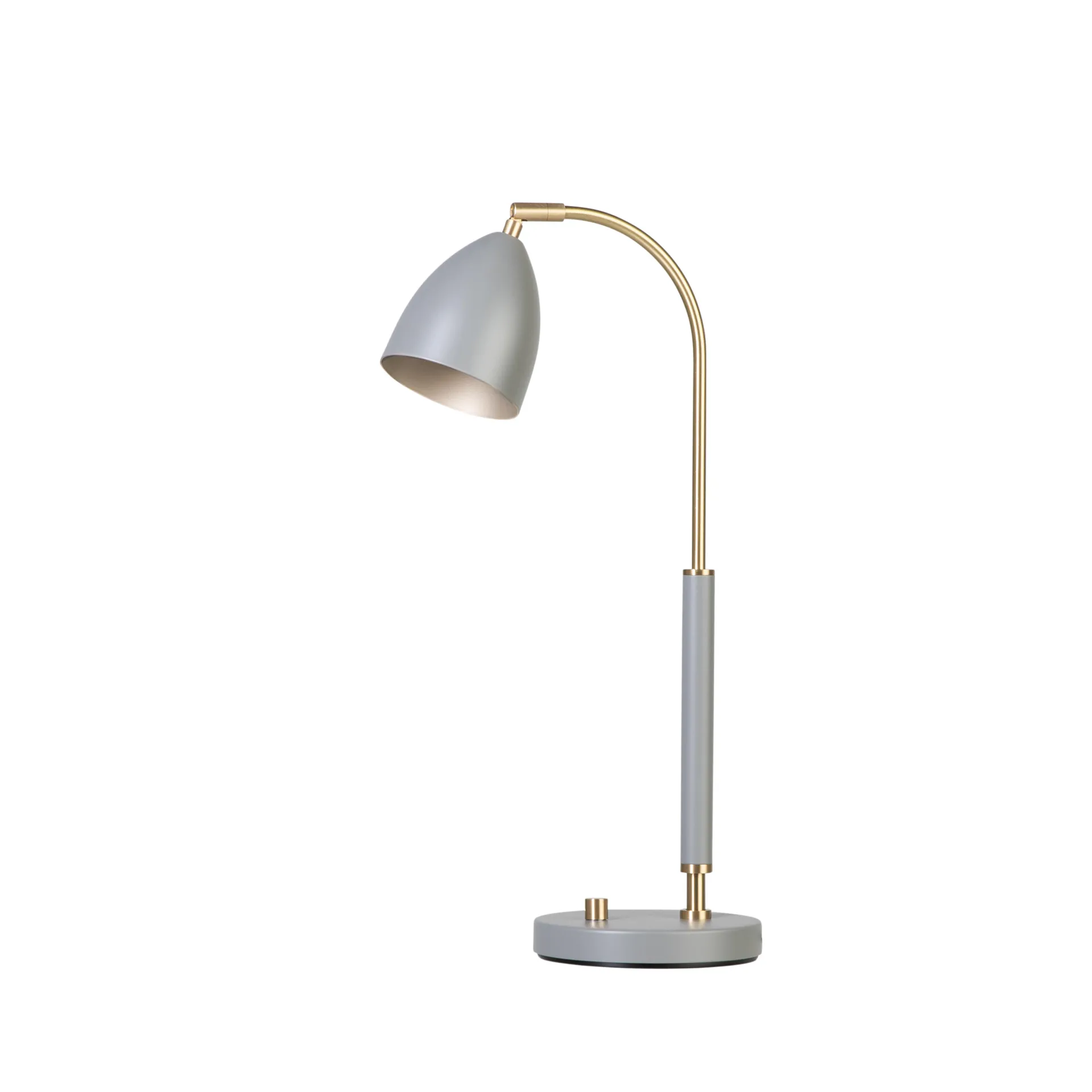 Deluxe bordlampe, varm grå, messing Belid