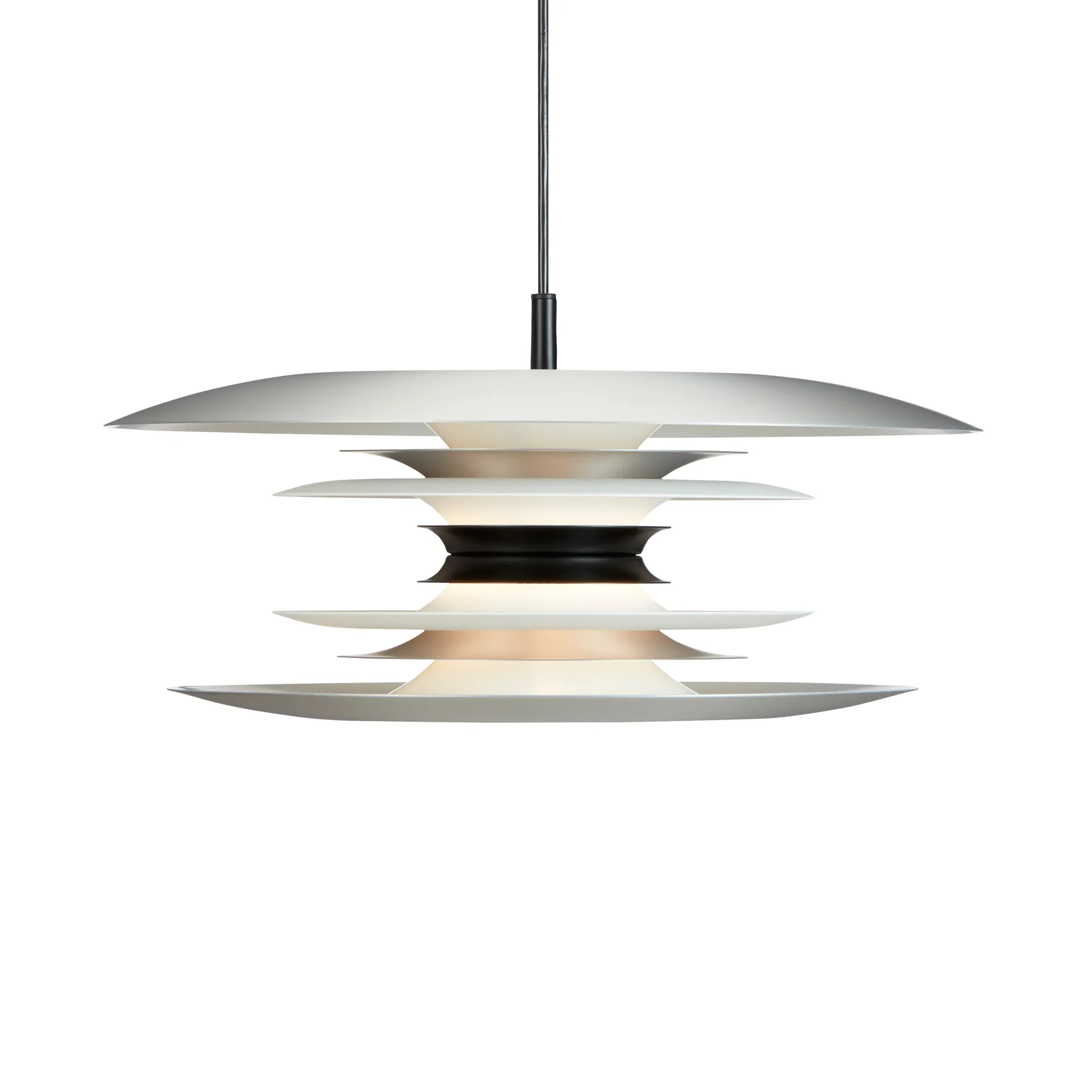 Diablo loftslampe Ø40 cm, Mat aluminium/Matsort Belid