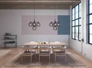 Gloria lysekrone Ø67 cm - Sort-røget glas - Belid