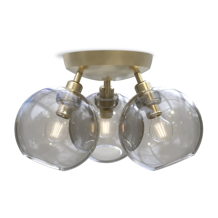 Gloria plafond Ø33 cm - Messing/Røgfarvet glas - Belid