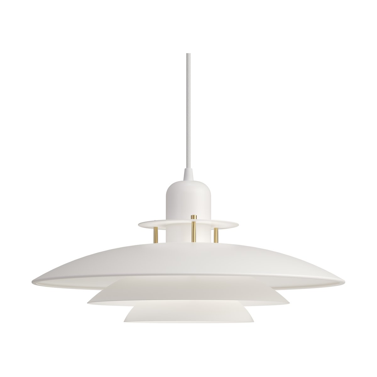 Belid Primus pendel Ø43 cm Mat hvid-messing | Skandinavisk Design | Loftslamper & pendler | Hvid