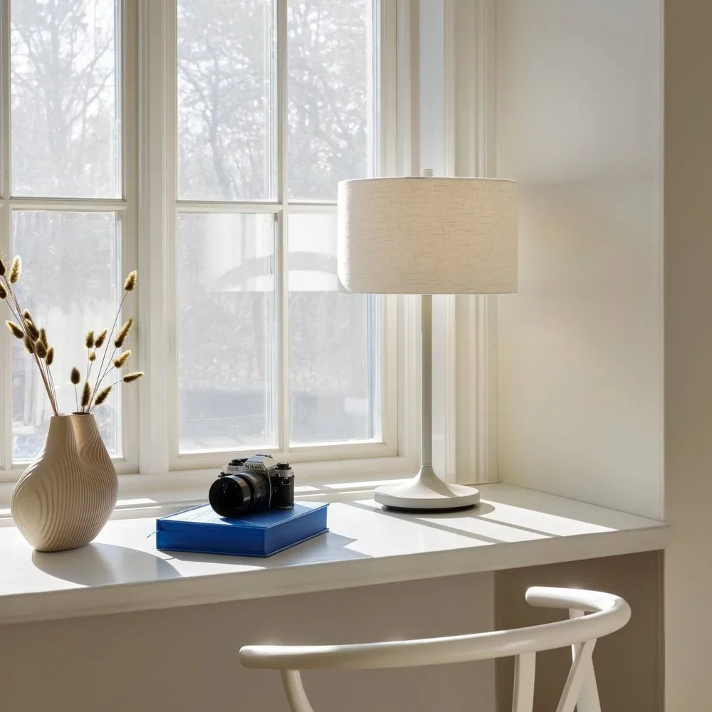 Soft bordlampe, Hør hvid-sand, Ø34x64 cm Belid