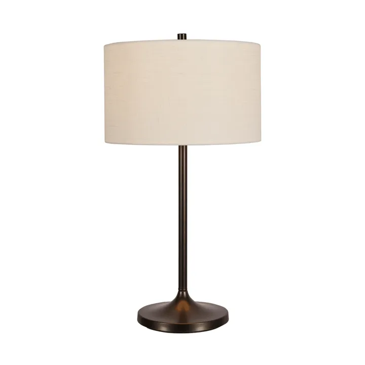 Soft bordlampe - Linned hvid-metallic bronze, Ø34x64 cm - Belid