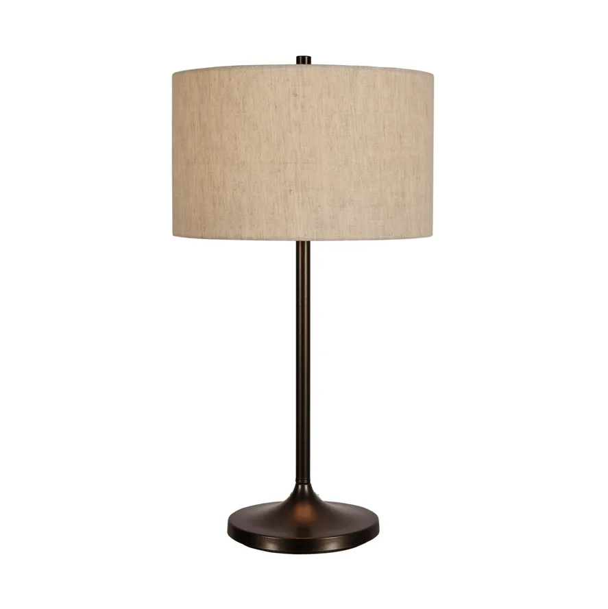 Soft bordlampe, Linned natur-metallic bronze, Ø34x64 cm Belid