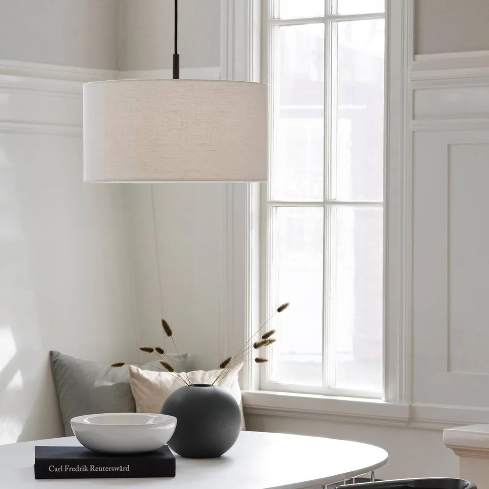 Soft pendel Ø40 cm, Hør hvid-metallic bronze, Ø44 cm Belid