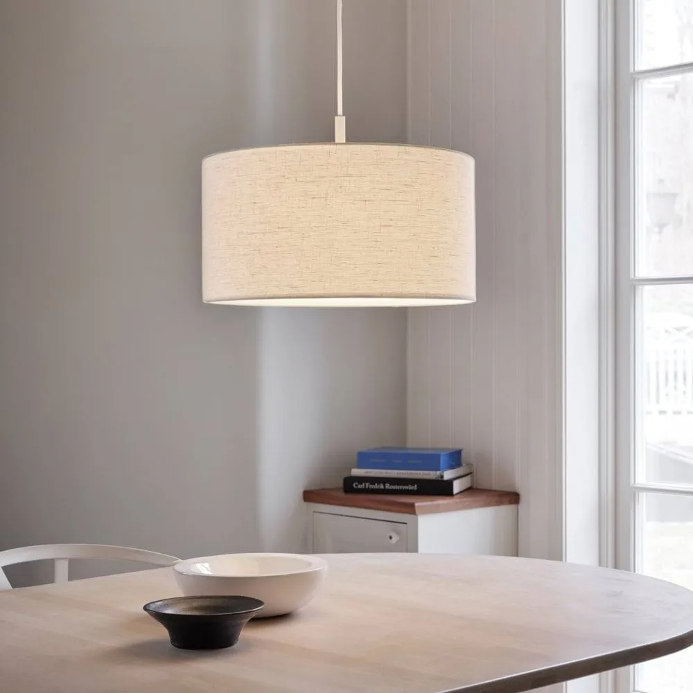 Soft pendel Ø40 cm, Linned hvid-sand, Ø44 cm Belid