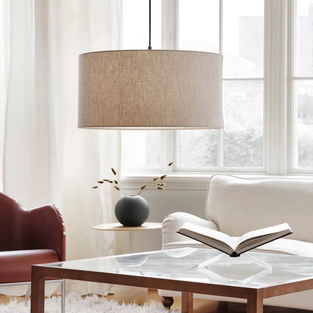 Soft pendel Ø40 cm, Linned natur-metallic bronze, Ø60 cm Belid