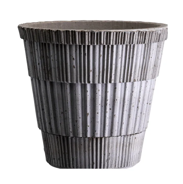 Atlas raw krukke med fad - Grey, Ø14 cm - Bergs Potter