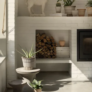 Atlas raw krukke med fad - Grey, Ø18 cm - Bergs Potter