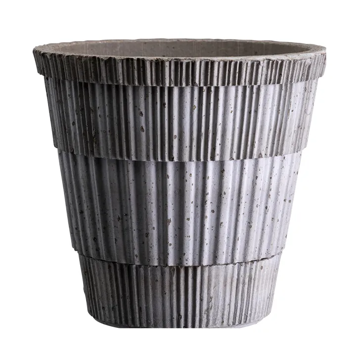 Atlas raw krukke med fad - Grey, Ø21 cm - Bergs Potter