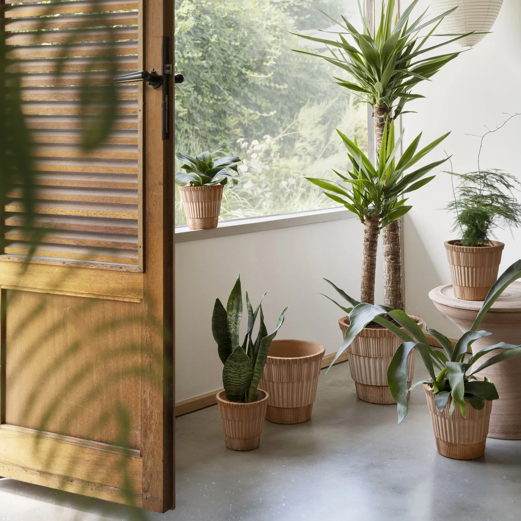 Atlas raw krukke med fad, Rosa, Ø14 cm Bergs Potter