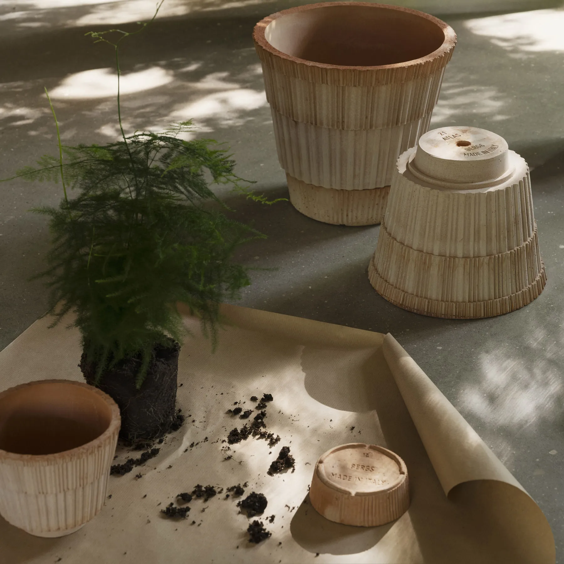 Atlas raw krukke med fad, Rosa, Ø18 cm Bergs Potter