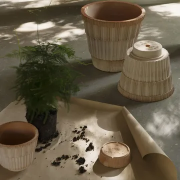 Atlas raw krukke med fad - Rosa, Ø25 cm - Bergs Potter