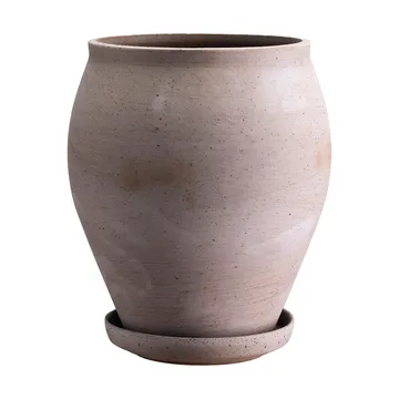 Delphi krukke med underskål 2 dele - Grey, Ø22 cm, tall - Bergs Potter