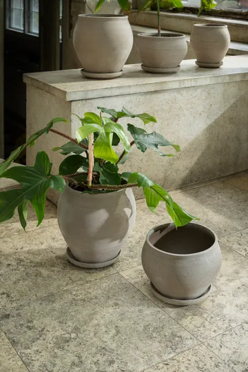 Delphi krukke med underskål 2 dele - Grey, Ø22 cm, tall - Bergs Potter